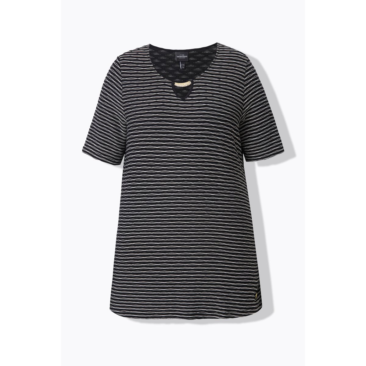 T-shirt col rond et manches courtes noir, ULLA POPKEN
