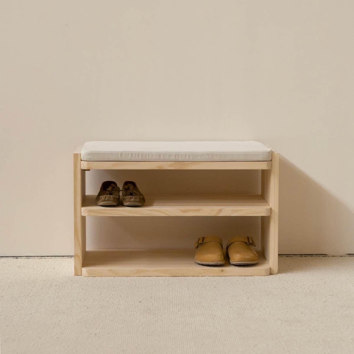 Étagère à chaussures non verni 80 cm MARIOLA bois clair, NAAN FURNITURE