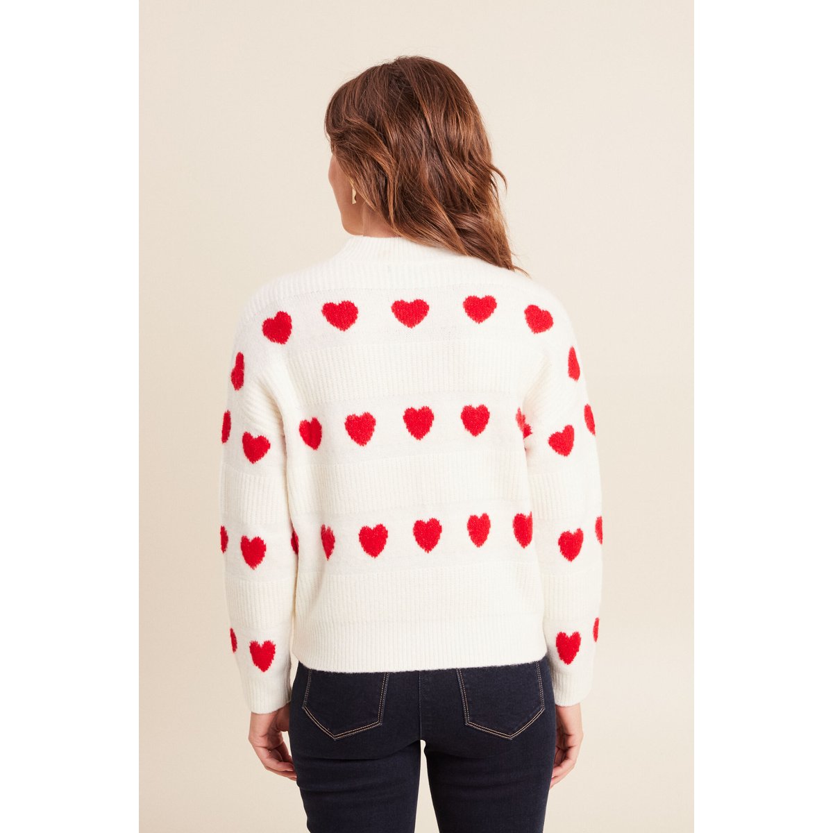 Pull col rond manches longues rouge, BREAL