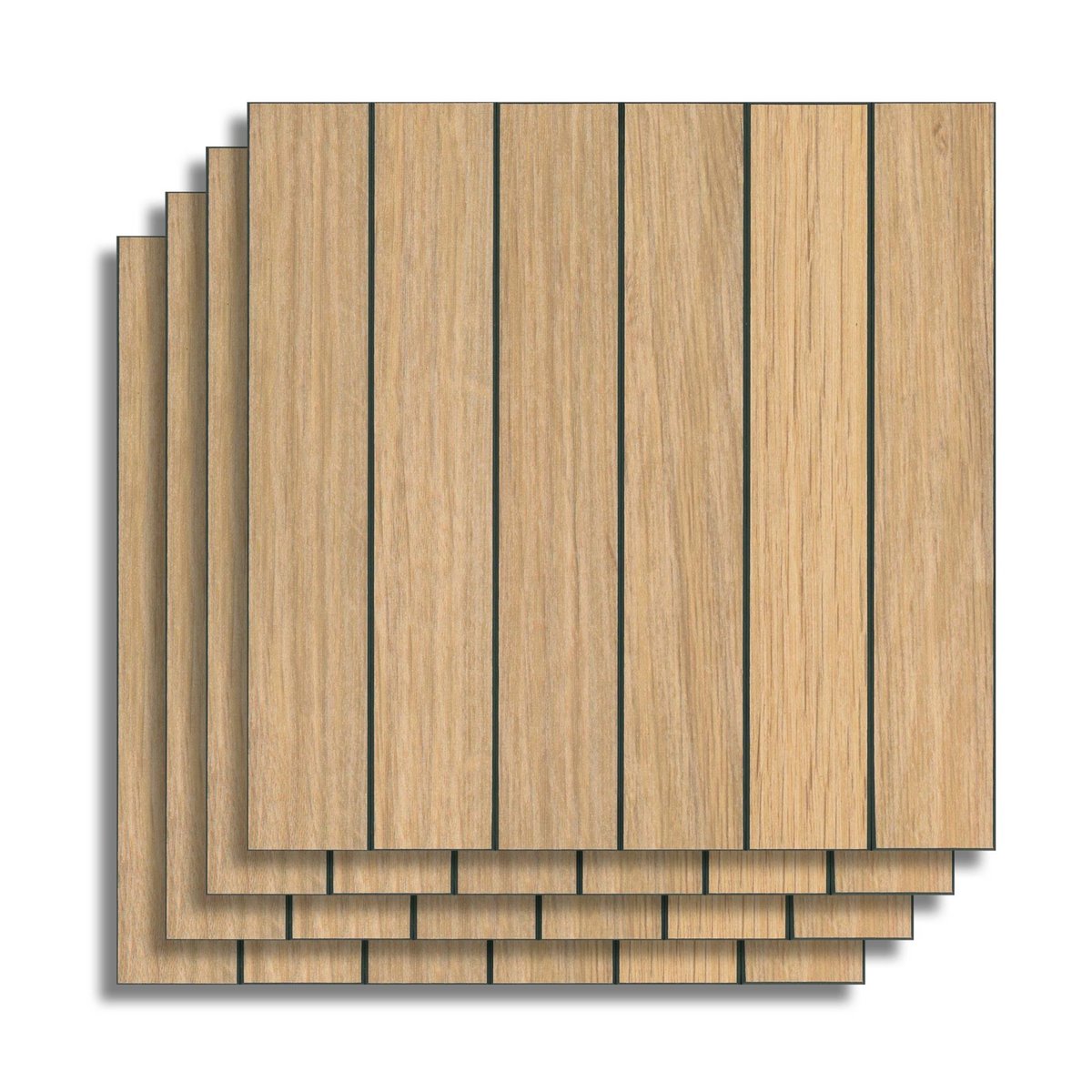 Crédence adhésive murale 3D - Effet bois 4 pièces couleur unique, DOUCEUR D'INTÉRIEUR