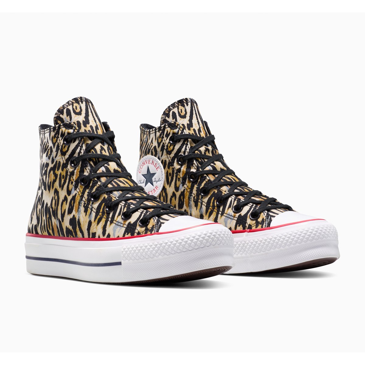 Baskets CHUCK TAYLOR ALL STAR LIFT PLATFORM LEOPARD black/white/red, CONVERSE