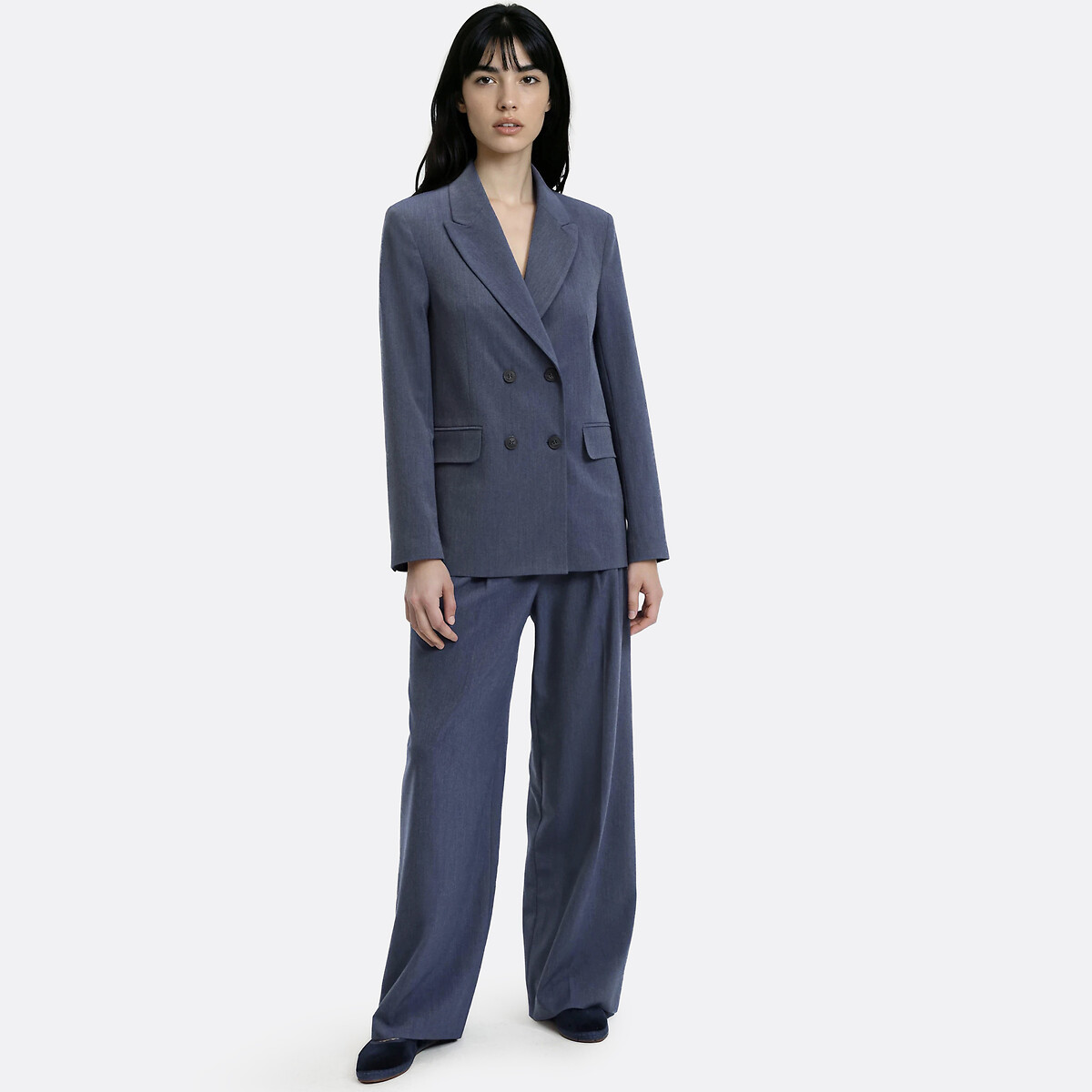 Blazer long croisé droit bleu, LA REDOUTE COLLECTIONS