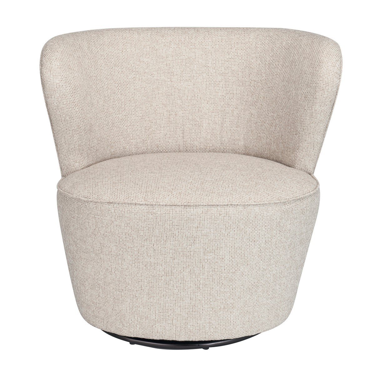 Fauteuil pivotant tramé lin Barnabé beige lin, CALICOSY
