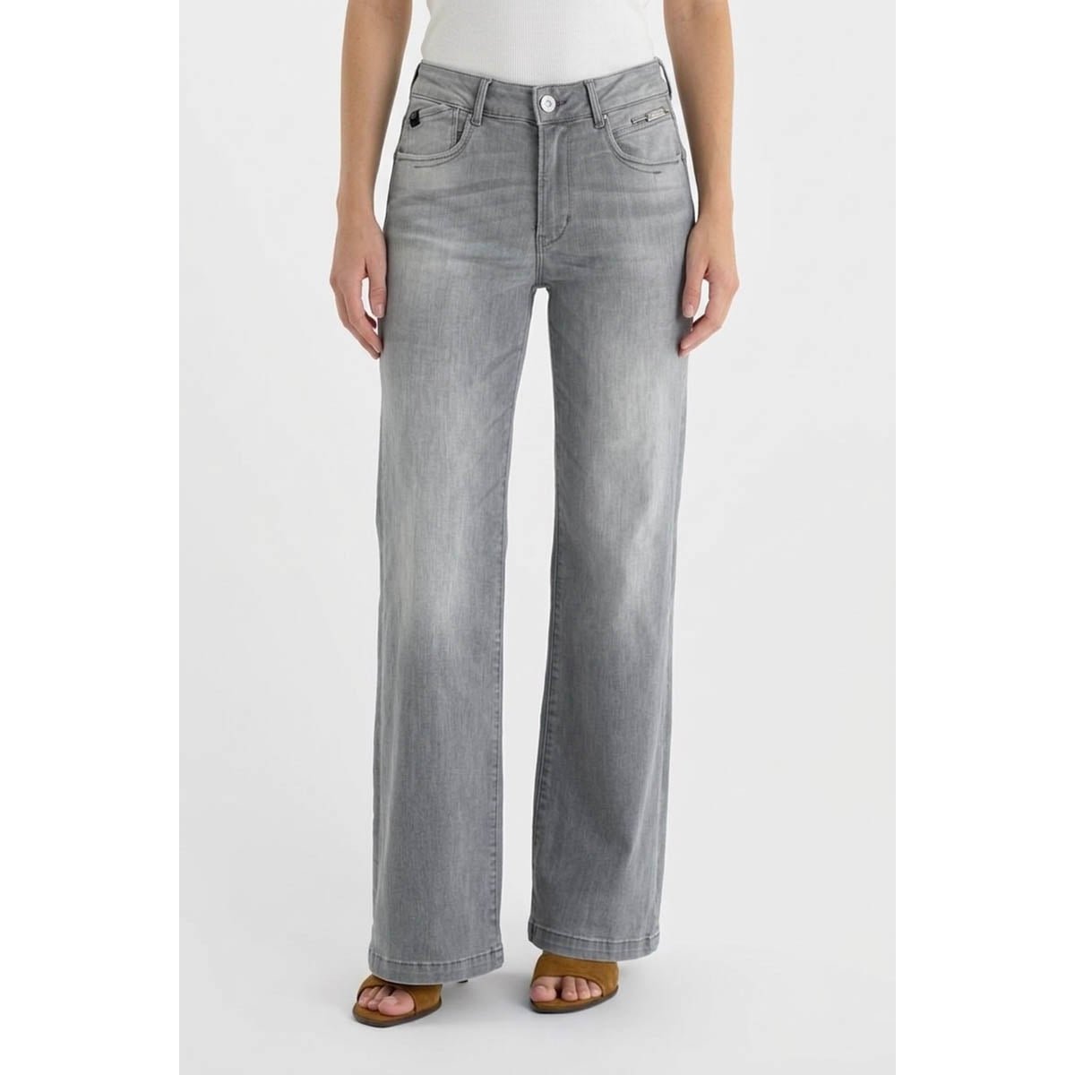 Jeans flare PULP high flare, longueur 34 grey, LE TEMPS DES CERISES