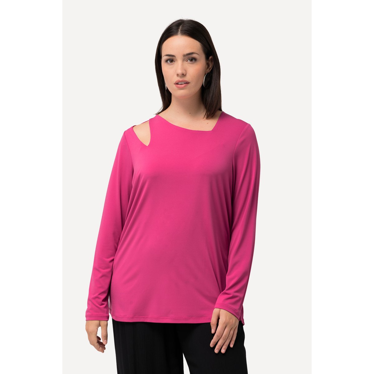 T-shirt manches longues rose vif oriental, ULLA POPKEN