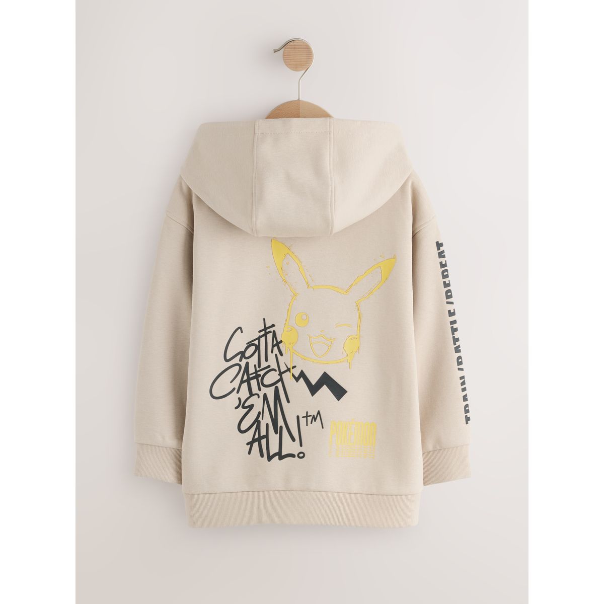 Sweat à capuche zippé pokemon grège, NEXT