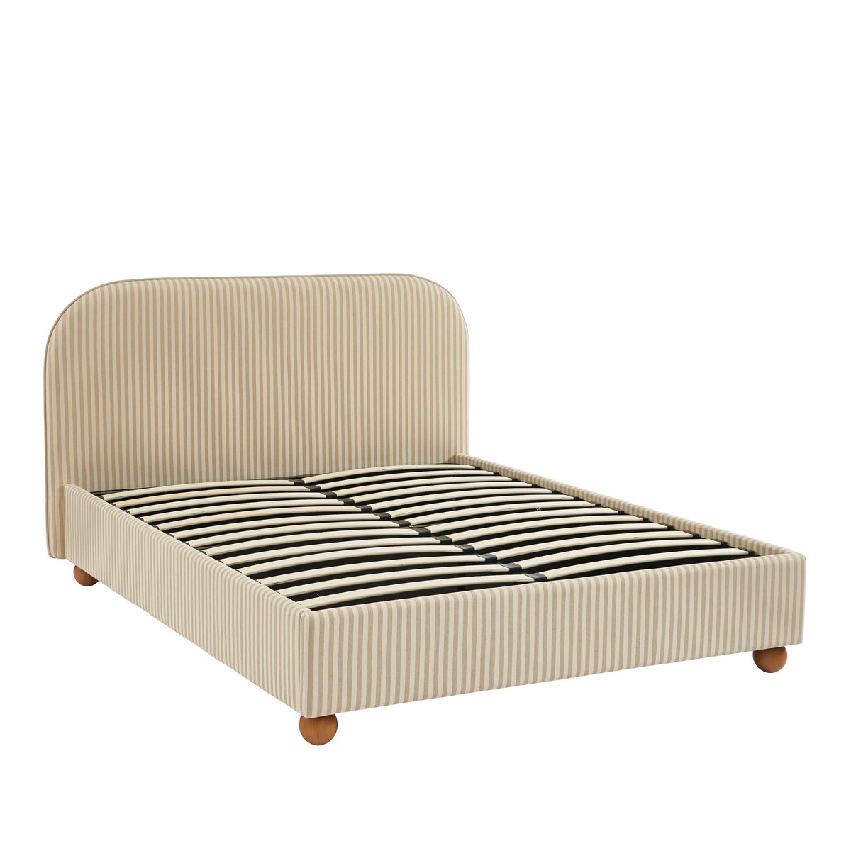 Lit coffre avec sommier relevable PILKA beige et écru, SORELH