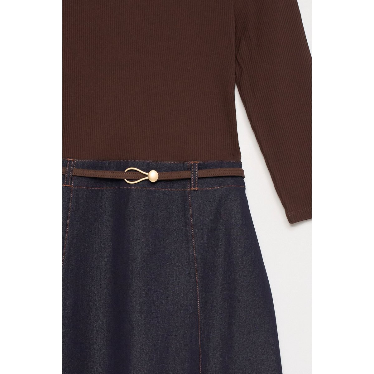 ROBE BI-MATIÈRE bleu foncé, SALSA JEANS