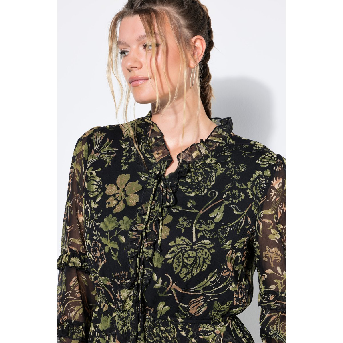 Robe mini avec ruchés noir, STUDIO UNTOLD