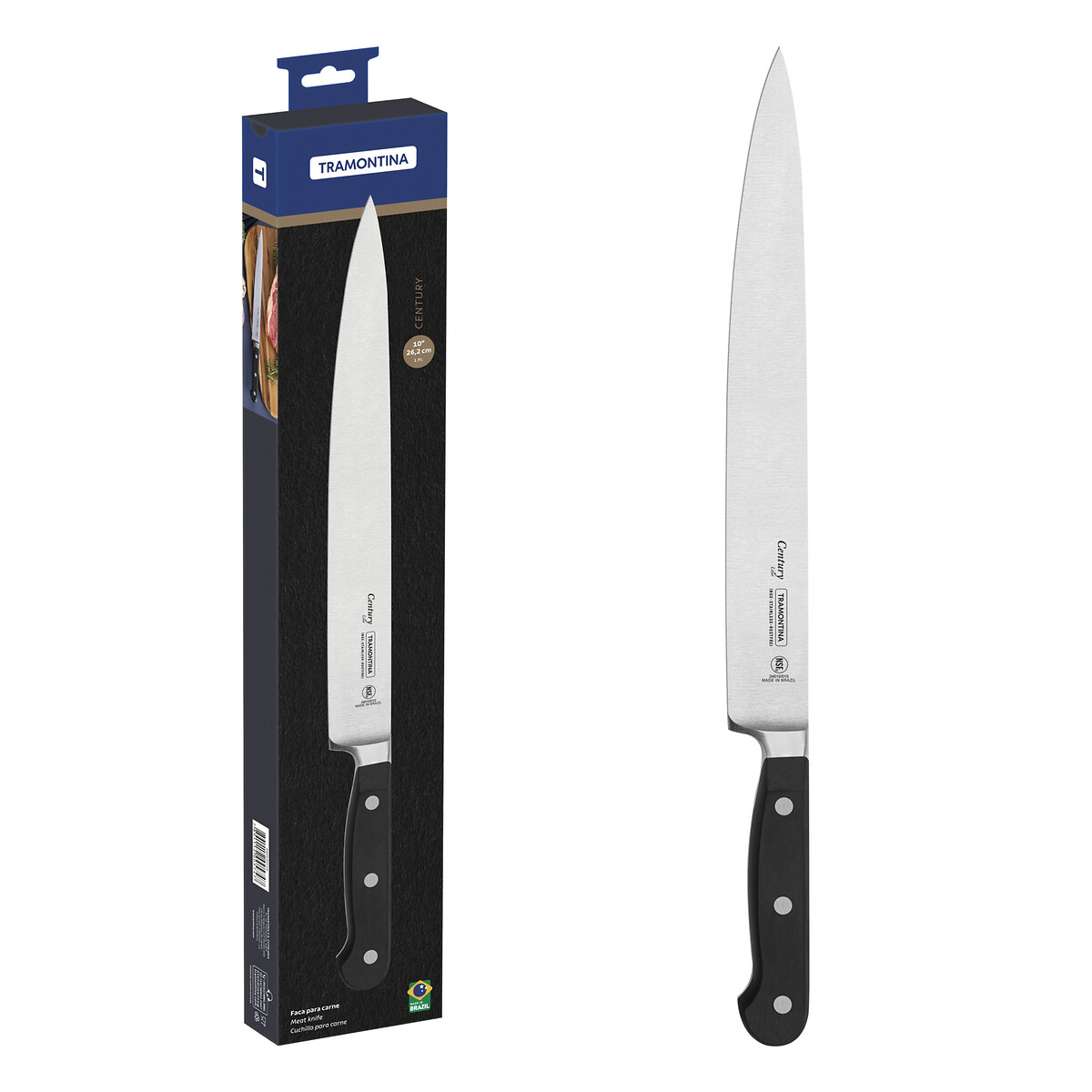 Faca para Carne Century 10", Tramontina preto , TRAMONTINA