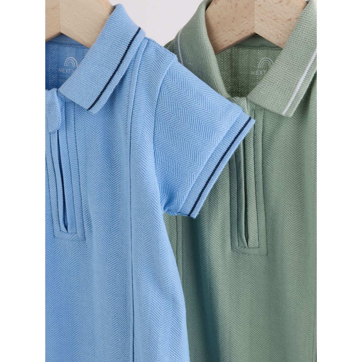 Barboteuse bébé habillée à col, lot de 2 bleu/vert, NEXT