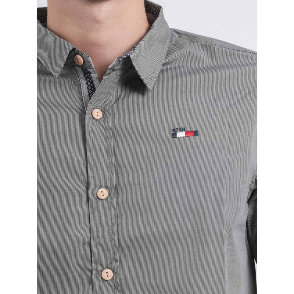 Chemise Manches Longues Motifs Tamox gris, RITCHIE