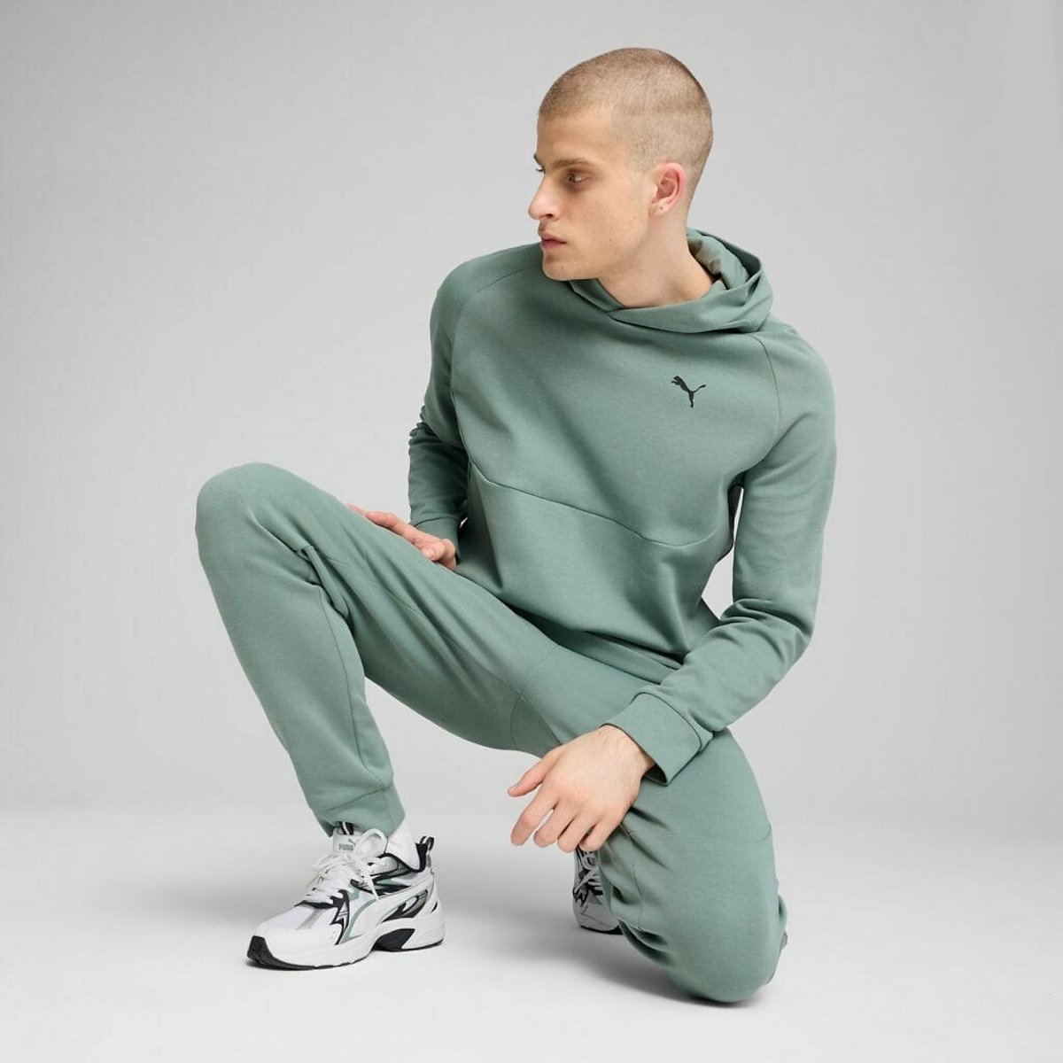 Sweat fermé à capuche Pumatech vert, PUMA