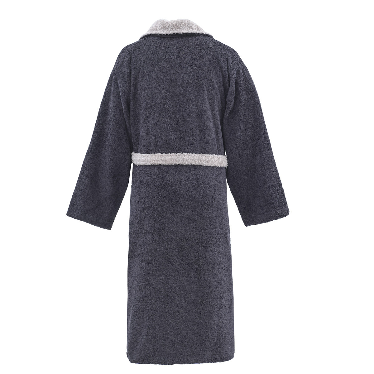 Peignoir  mixte col châle bicolore 450 g/m² MAYA BAY noir/sable, SENSEI MAISON