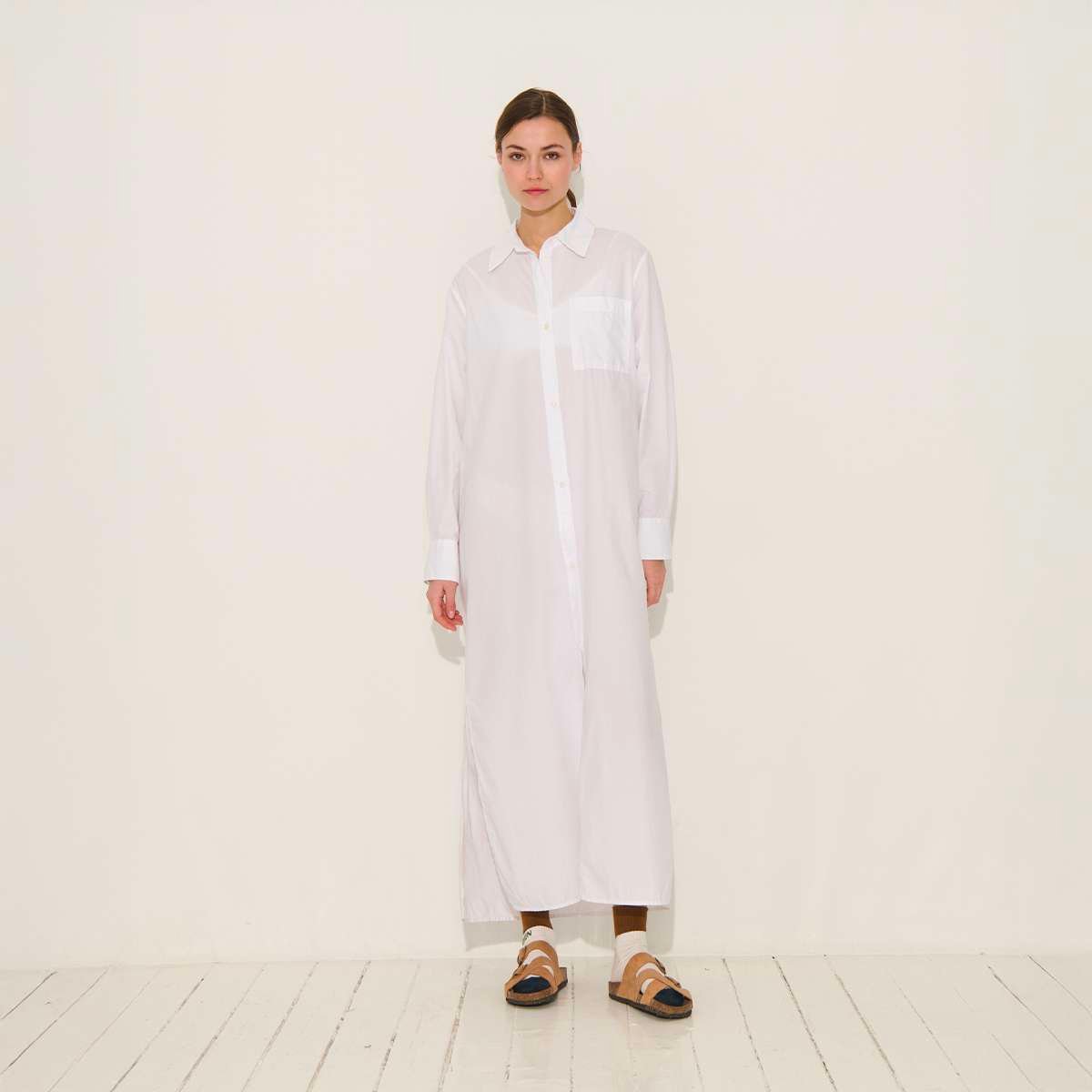 Robe chemise longue en coton PERNETTE blanc, BENSIMON