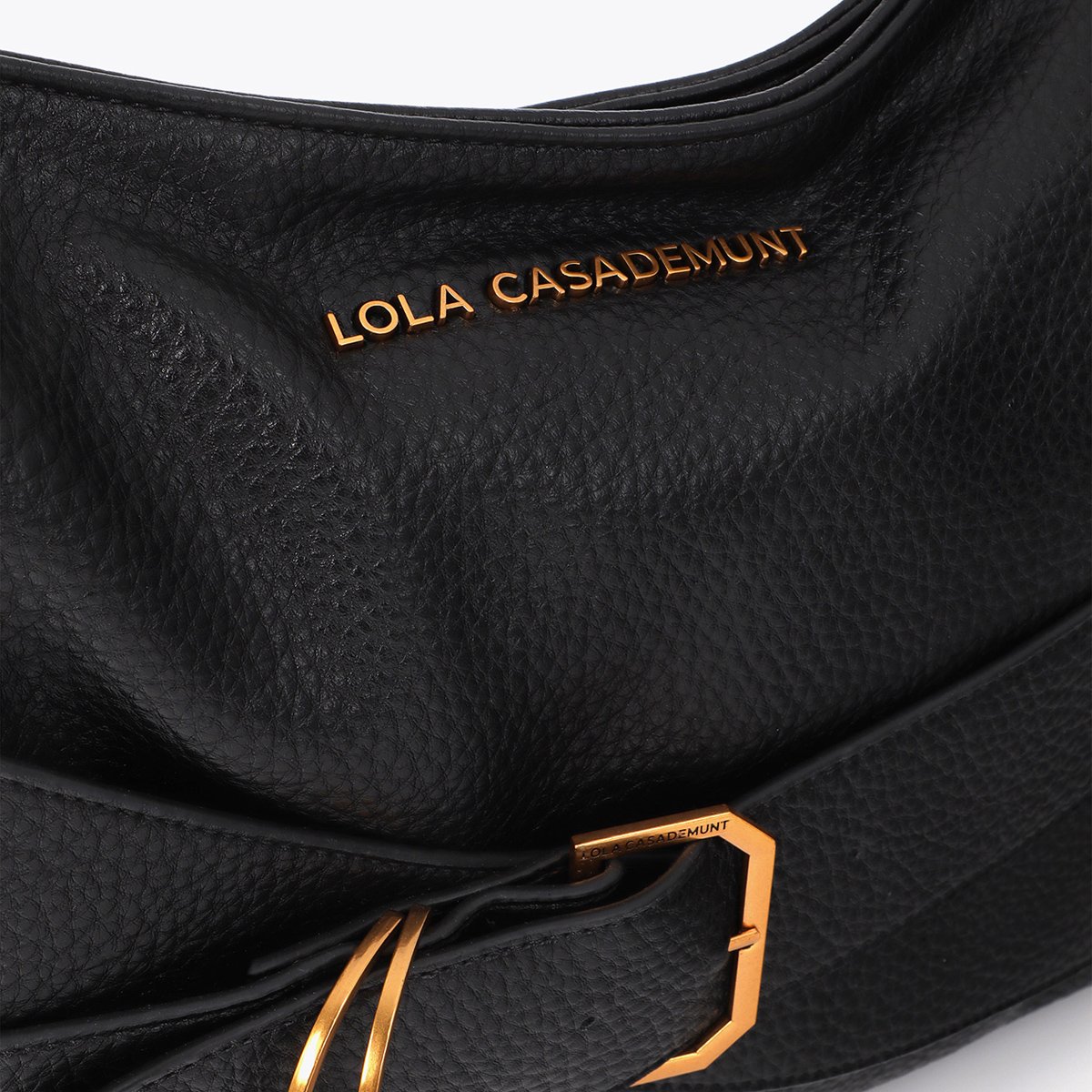 Sac à main hobo avec ceinture décorative noir, LOLA CASADEMUNT
