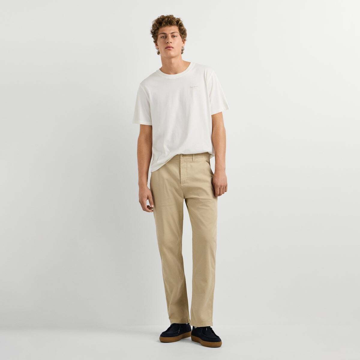 Pantalon Chino Coupe Décontractée En Sergé beige malté, PEPE JEANS