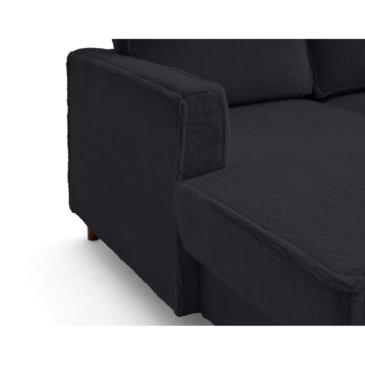 Canapé d'Angle Convertible 7 places - JAKE noir, BEST MOBILIER