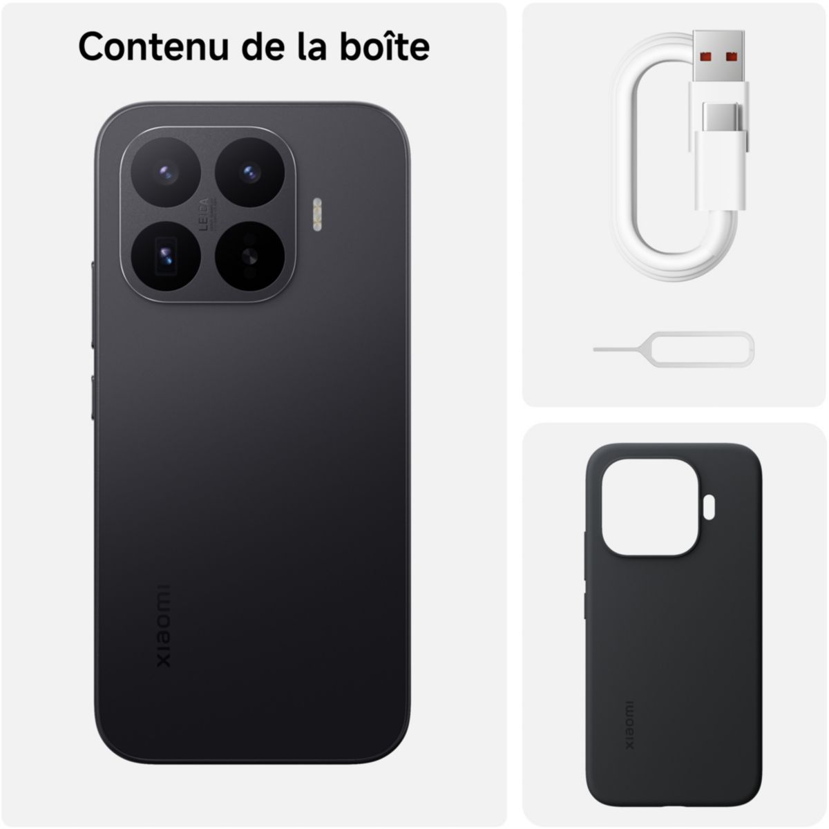 Smartphone Pack 17T 5G 256Go Noir + Redmi Buds 6 + Chargeur 67W couleur unique, XIAOMI