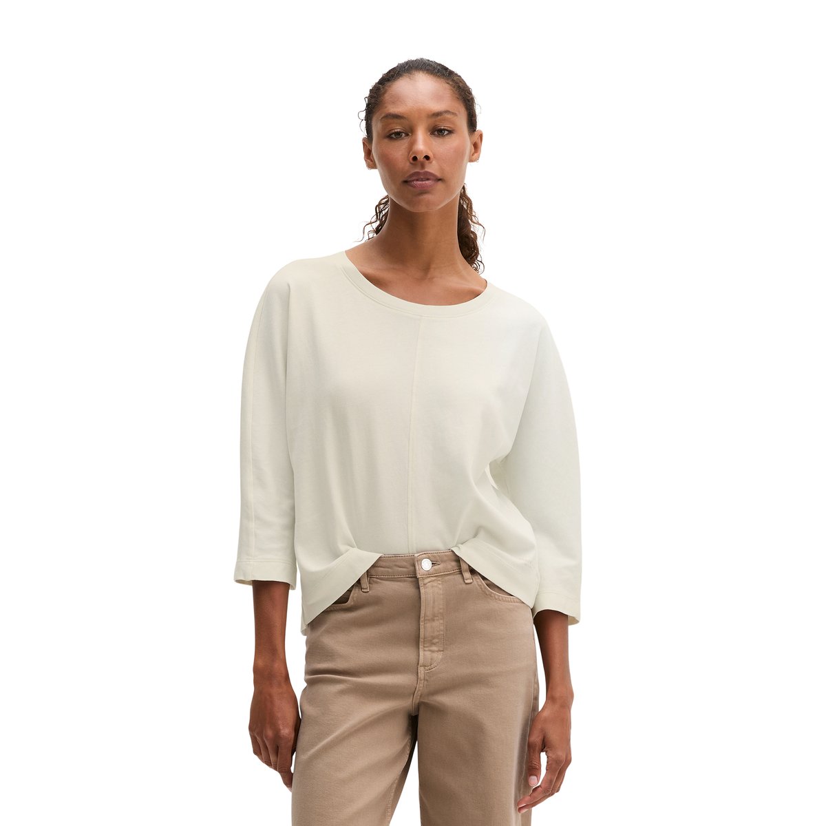 Manches longues loose en Organic Cotton Single Jersey blanc naturel, MARC O'POLO