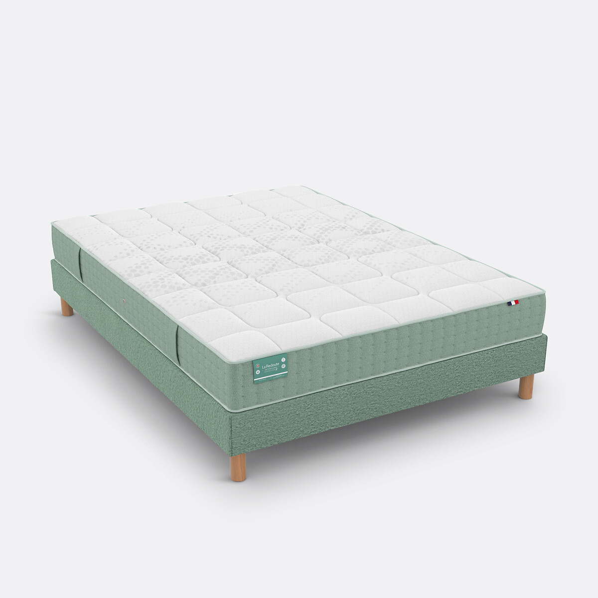 Matelas dos sensible, 672 ressorts, 7 zones, soutien ferme, accueil moelleux blanc/vert, LA REDOUTE INTERIEURS