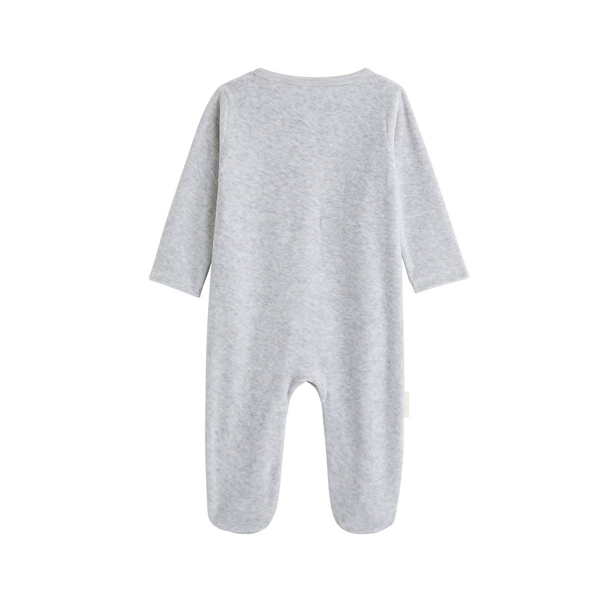 Pyjama bébé en velours Ebana gris, PETIT BEGUIN