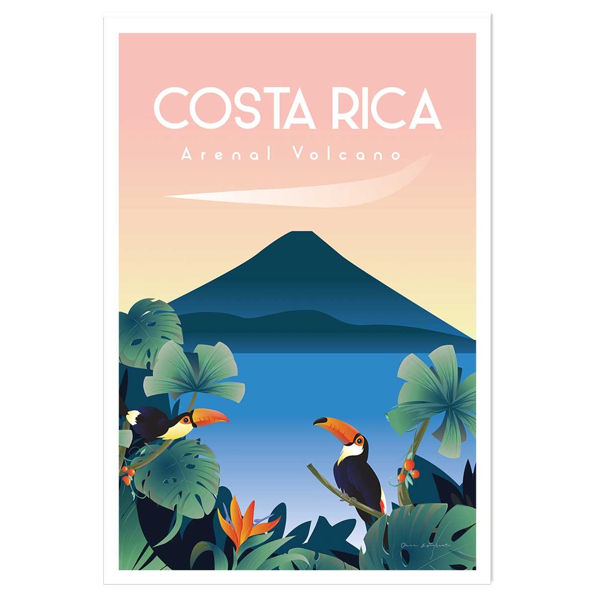 Affiche voyage Volcan du Costa Rica affiche seule, HEXOA