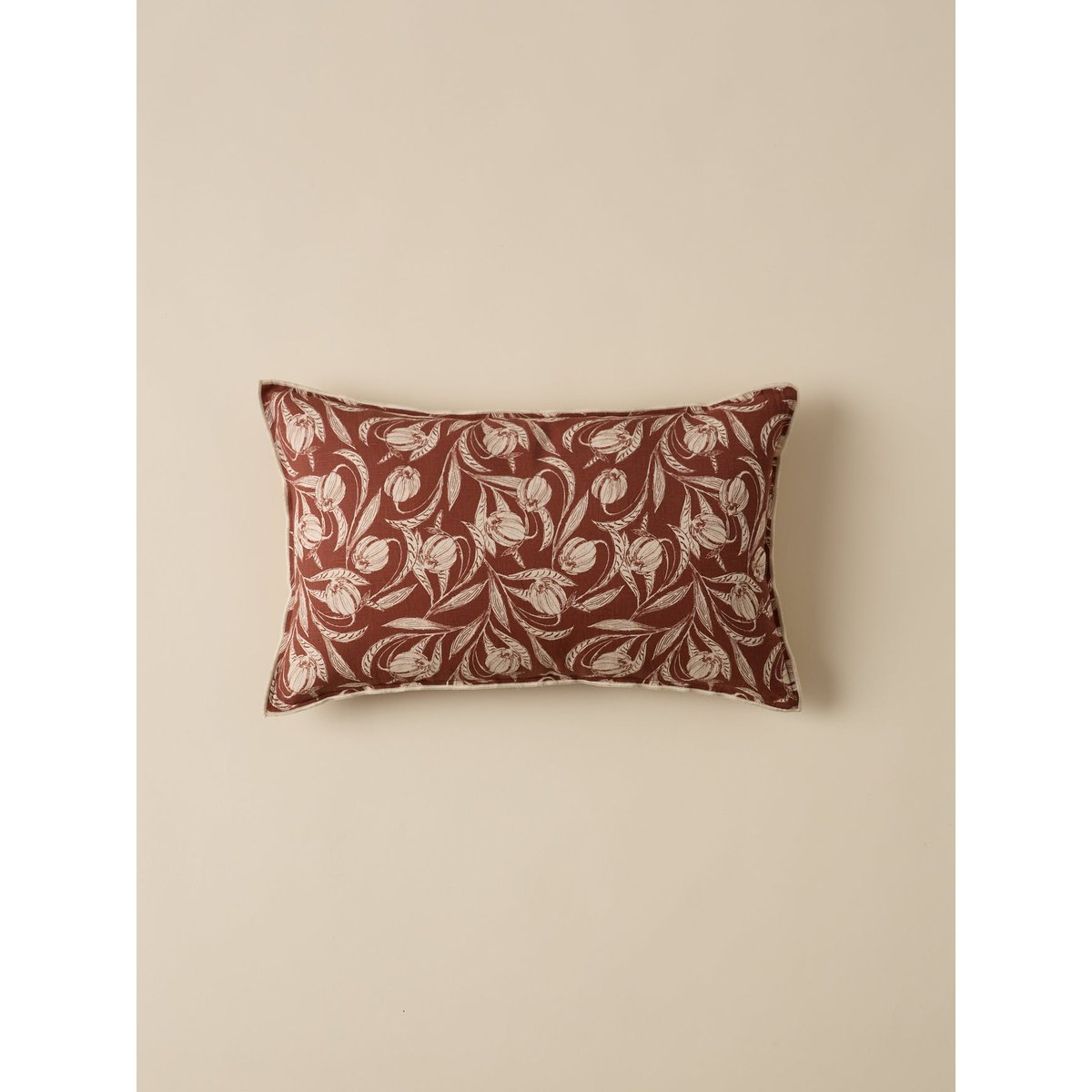 Housse de coussin imprimée "Lucie" acajou, CYRILLUS