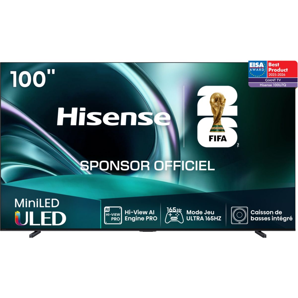 TV Mini LED 100U7Q (2025) 100" (254 cm) couleur unique, HISENSE