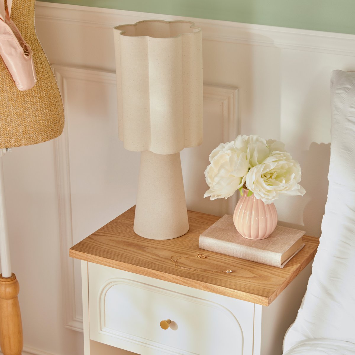 Lampe à poser BLANCA beige lin, ATMOSPHERA