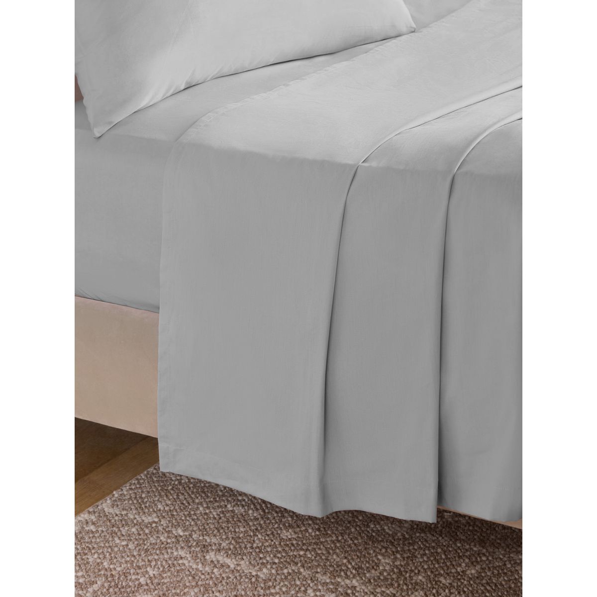 Drap-housse en coton majoritaire gris clair, NEXT