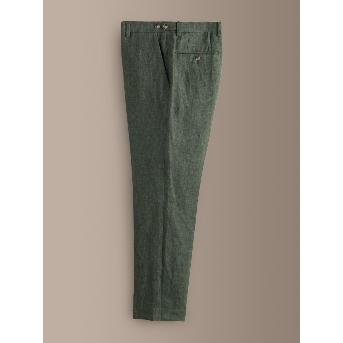 Pantalon de costume slim en lin italien signature vert, NEXT