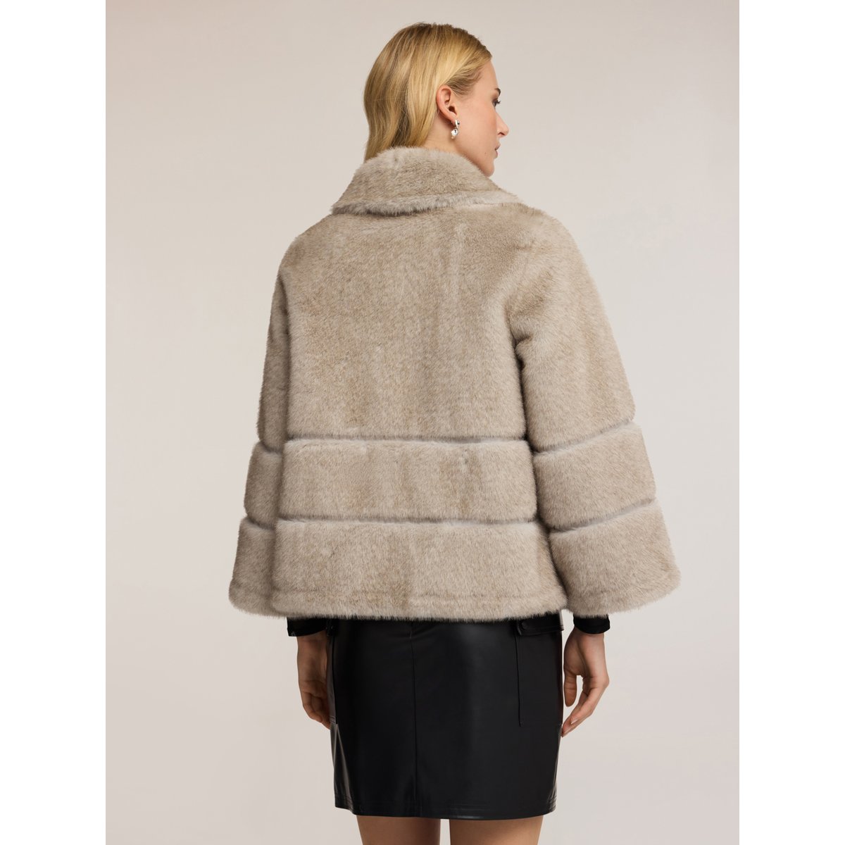 Veste effet teddy avec zip gris, MOTIVI