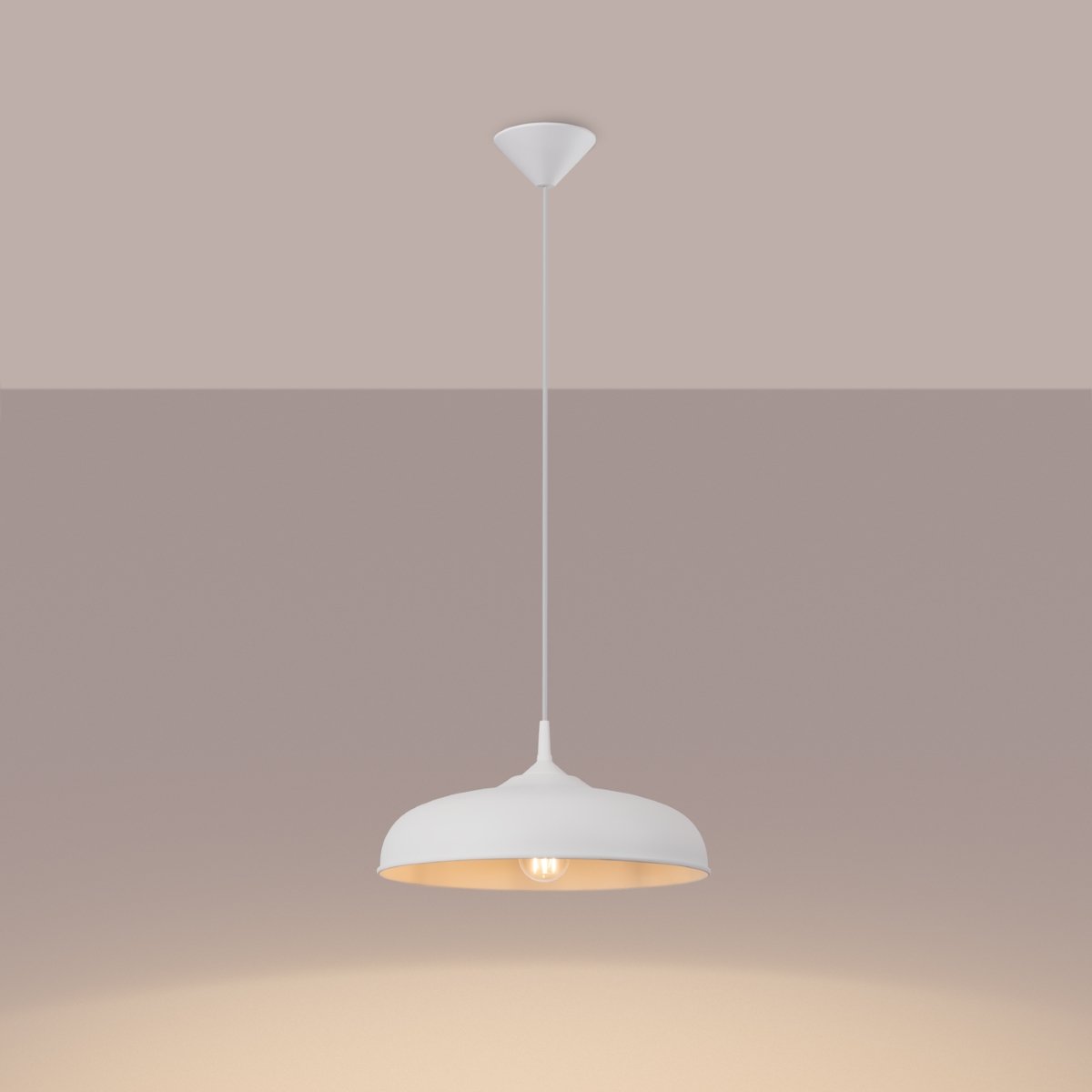 Suspension Acier Blanc E27 1 Gina blanc, EDEN