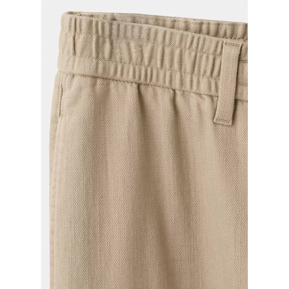 Pantalon relaxed fit en mélange de coton et lin beige, MANGO MAN