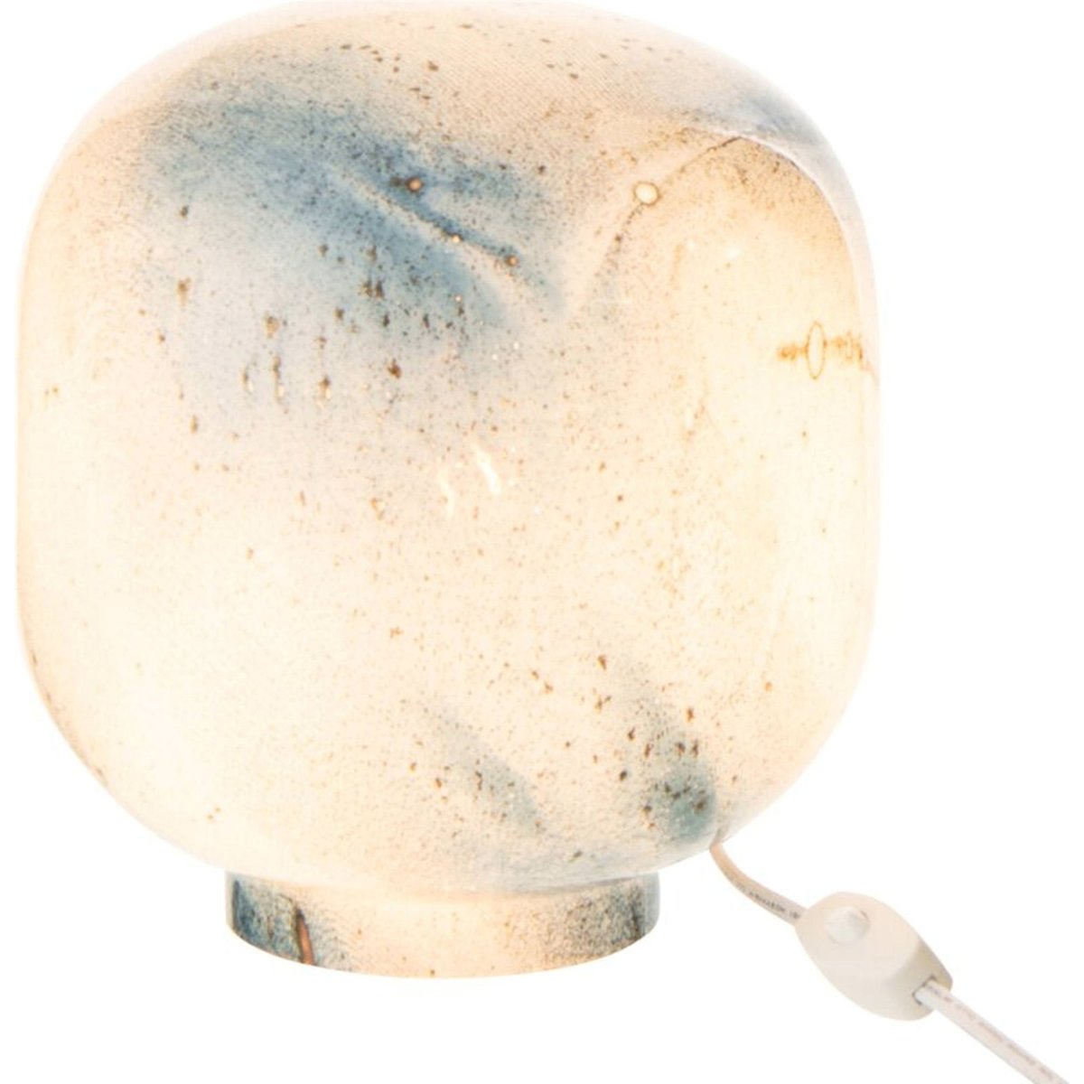 Lampe de table en verre soufflé bleu et blanc, RECOLLECTION