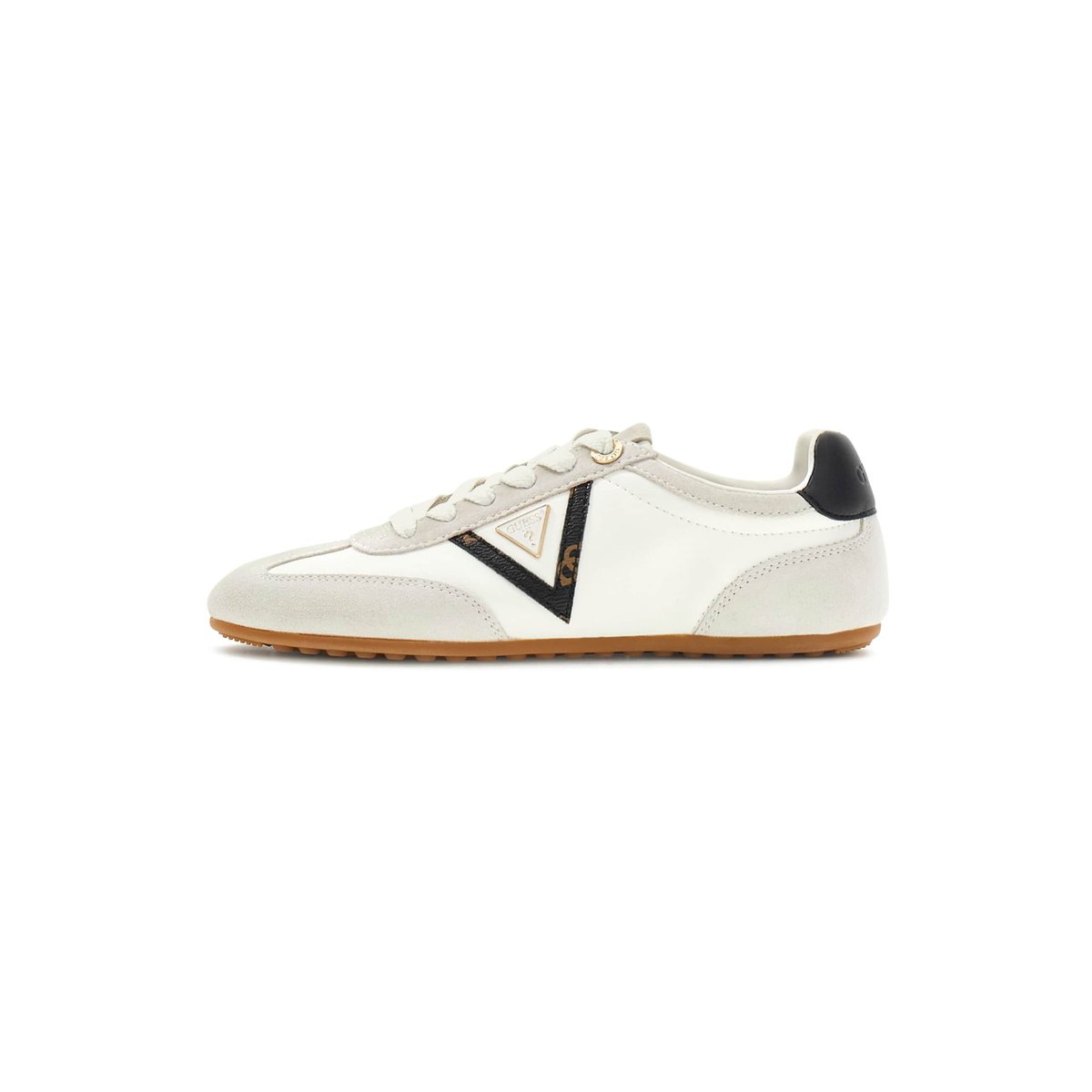 Baskets En Cuir Véritable Relli blanc, GUESS