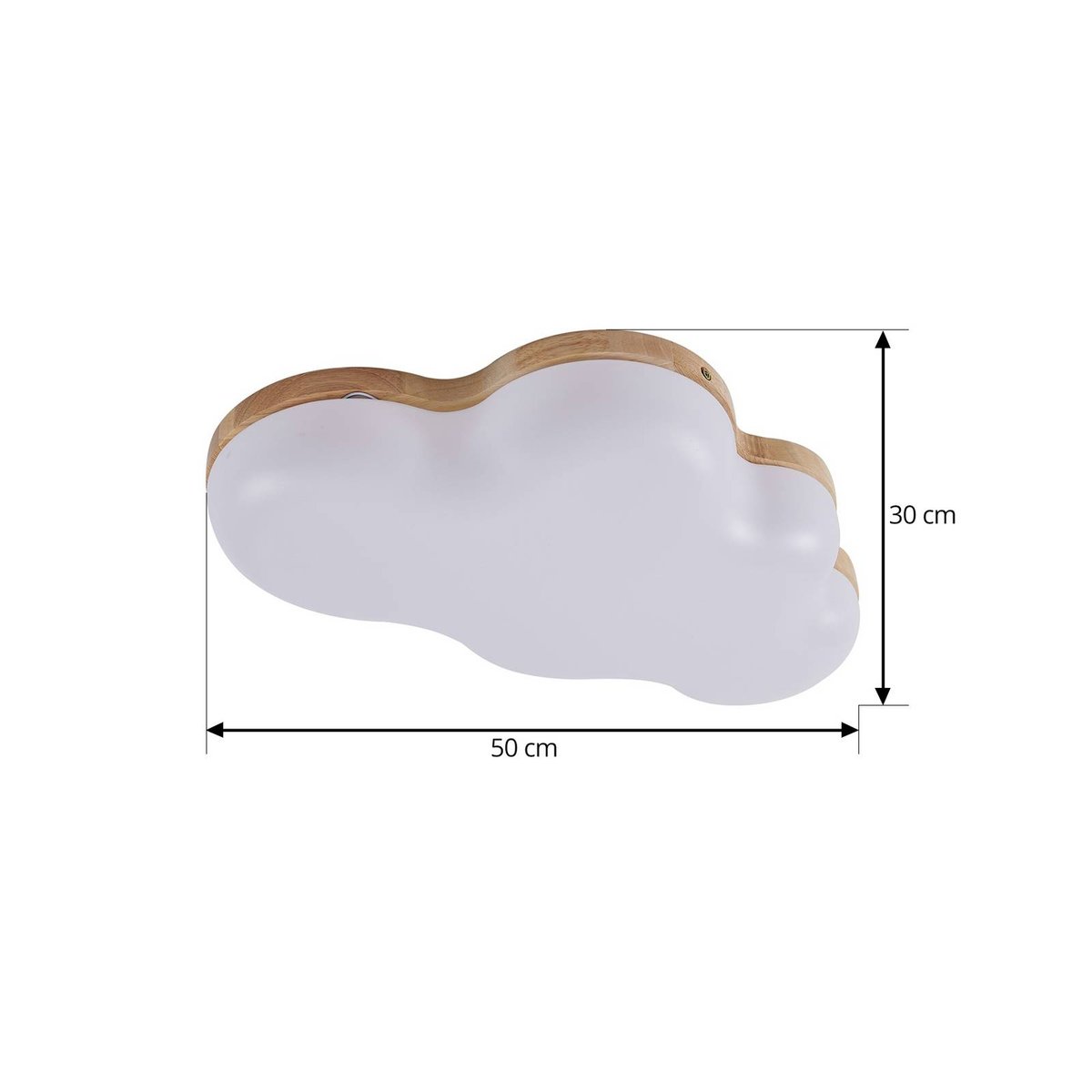 Plafonnier moderneLED, Pilvi blanc, bois clair, LINDBY