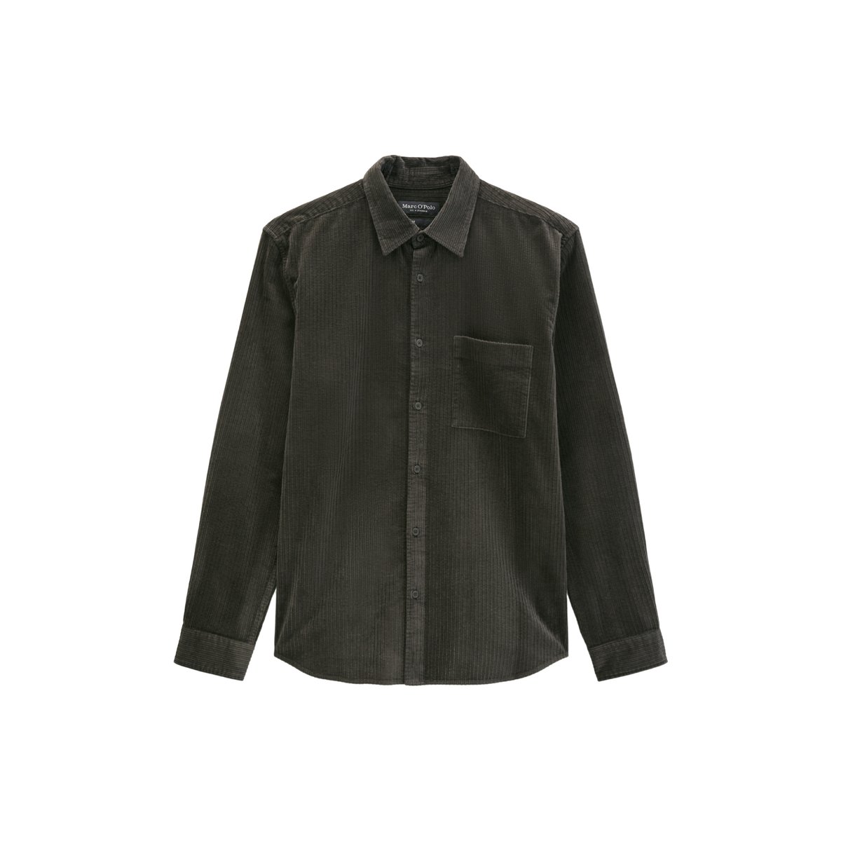 Chemise en velours côtelé, coupe classique en coton bio tout doux noir, MARC O'POLO