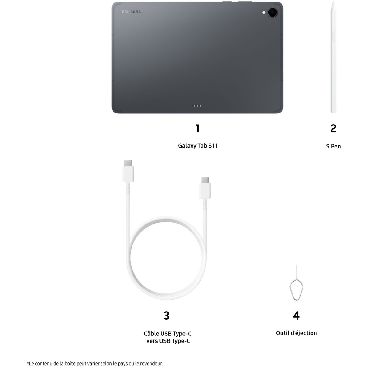 Tablette Android Galaxy Tab S11 Wifi 256Go Gris avec Galaxy IA gris, SAMSUNG