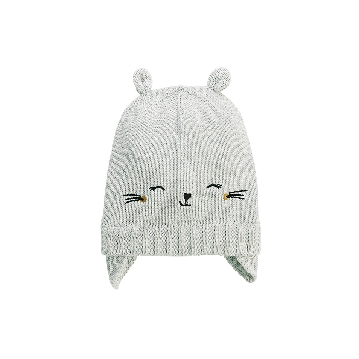 Bonnet bébé et moufles en tricot Esmée gris, PETIT BEGUIN