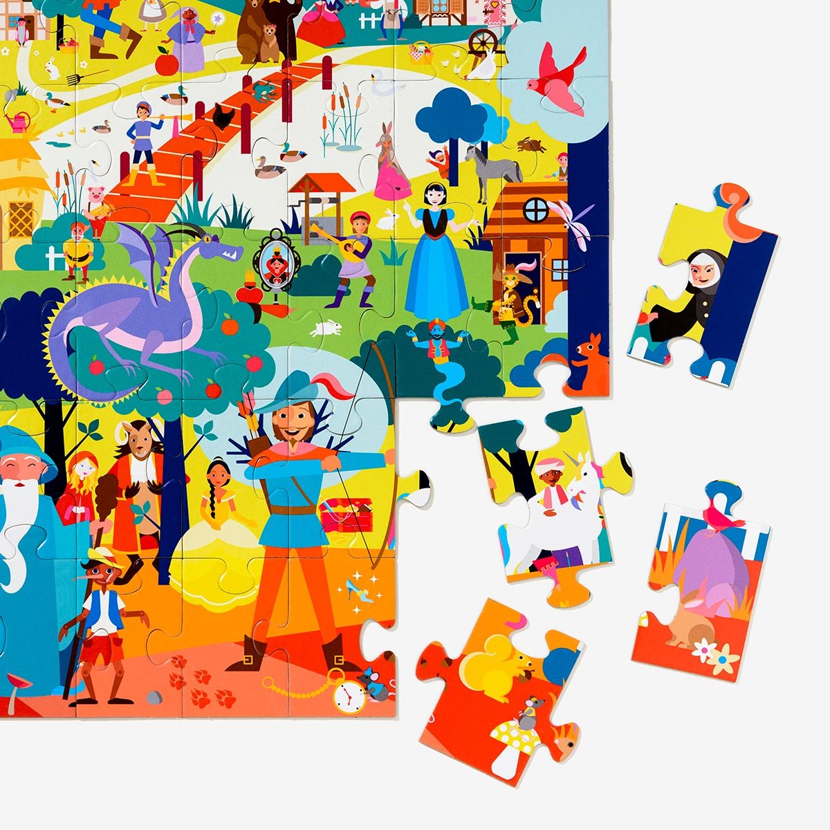 Puzzle des Contes de fée 54 pièces blanc, OXYBUL 