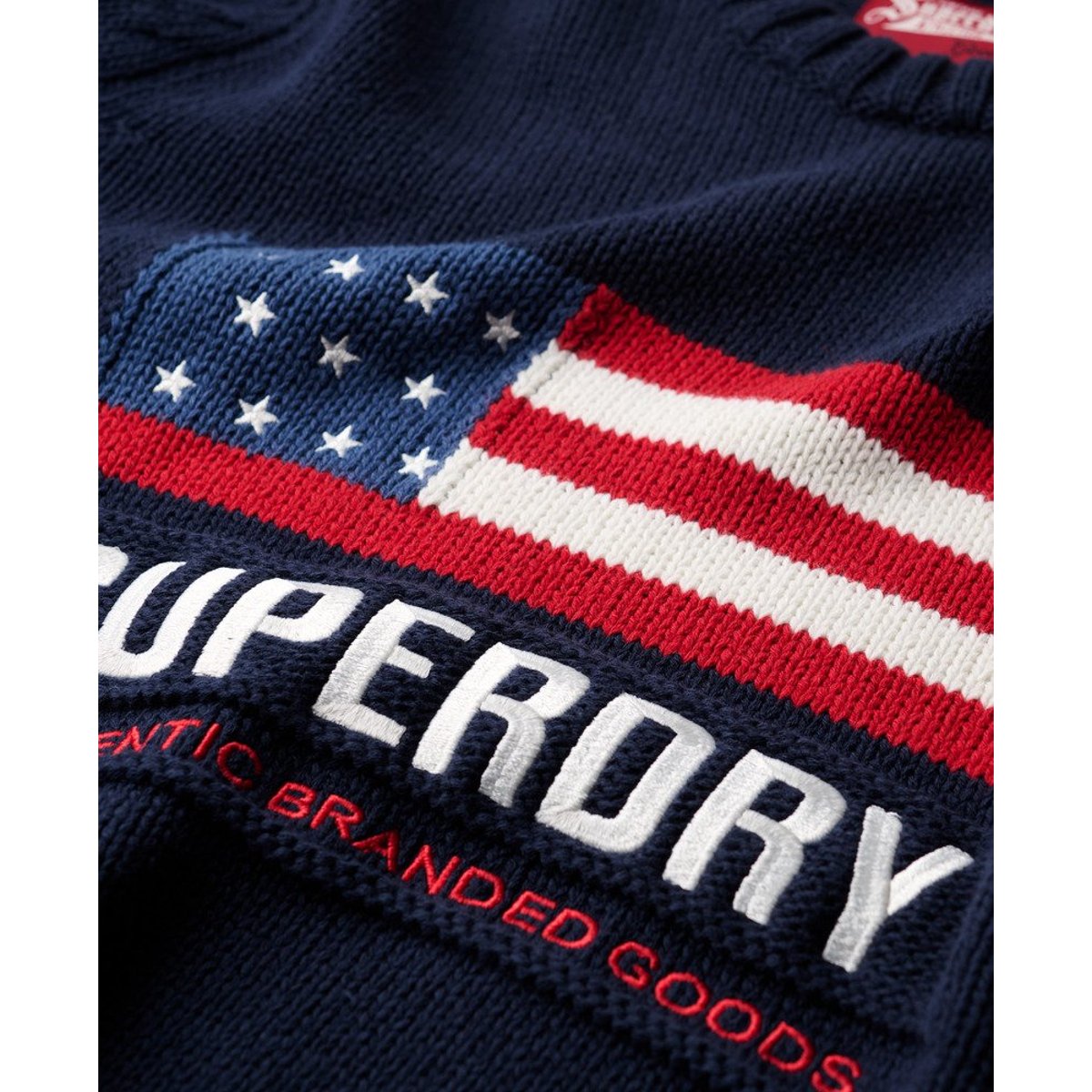 Pull Tricoté Athletic Vintage bleu marine éclipse, SUPERDRY