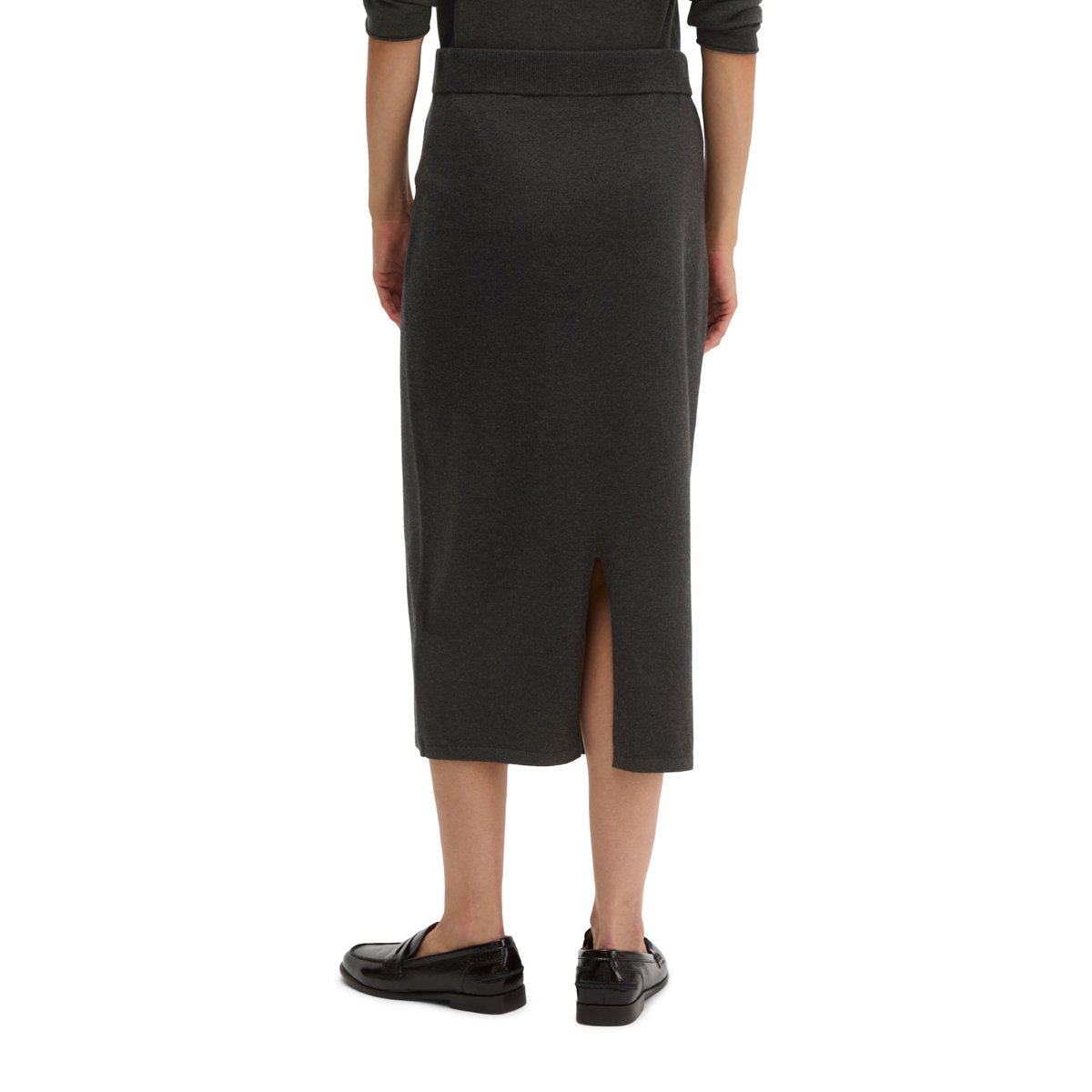 Jupe en maille fine, coupe slim en mélange de laine vierge douce gris, MARC O'POLO