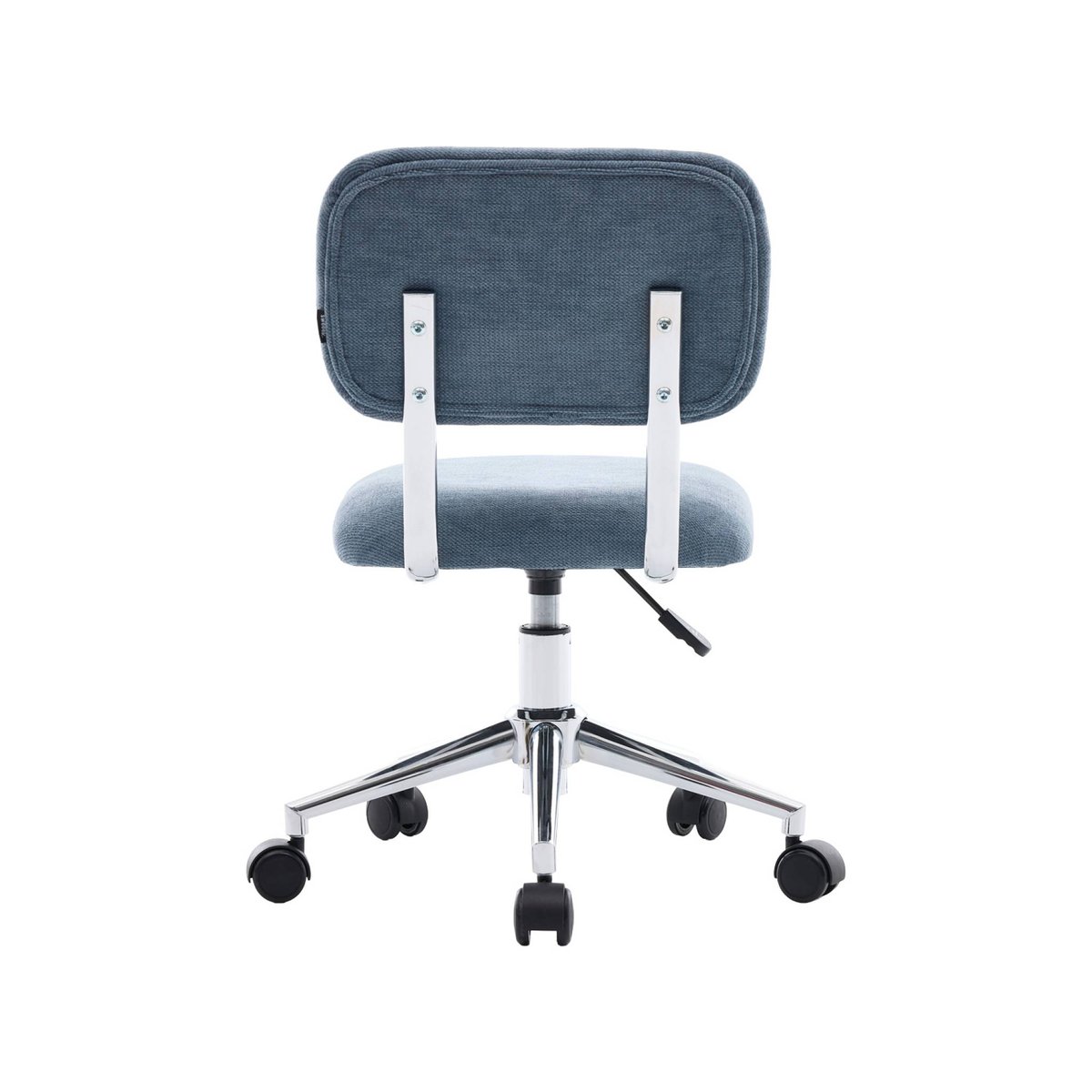 Chaise de bureau enfant à roulettes ajustable tissu chenille AMORY KID bleu, SWEEEK
