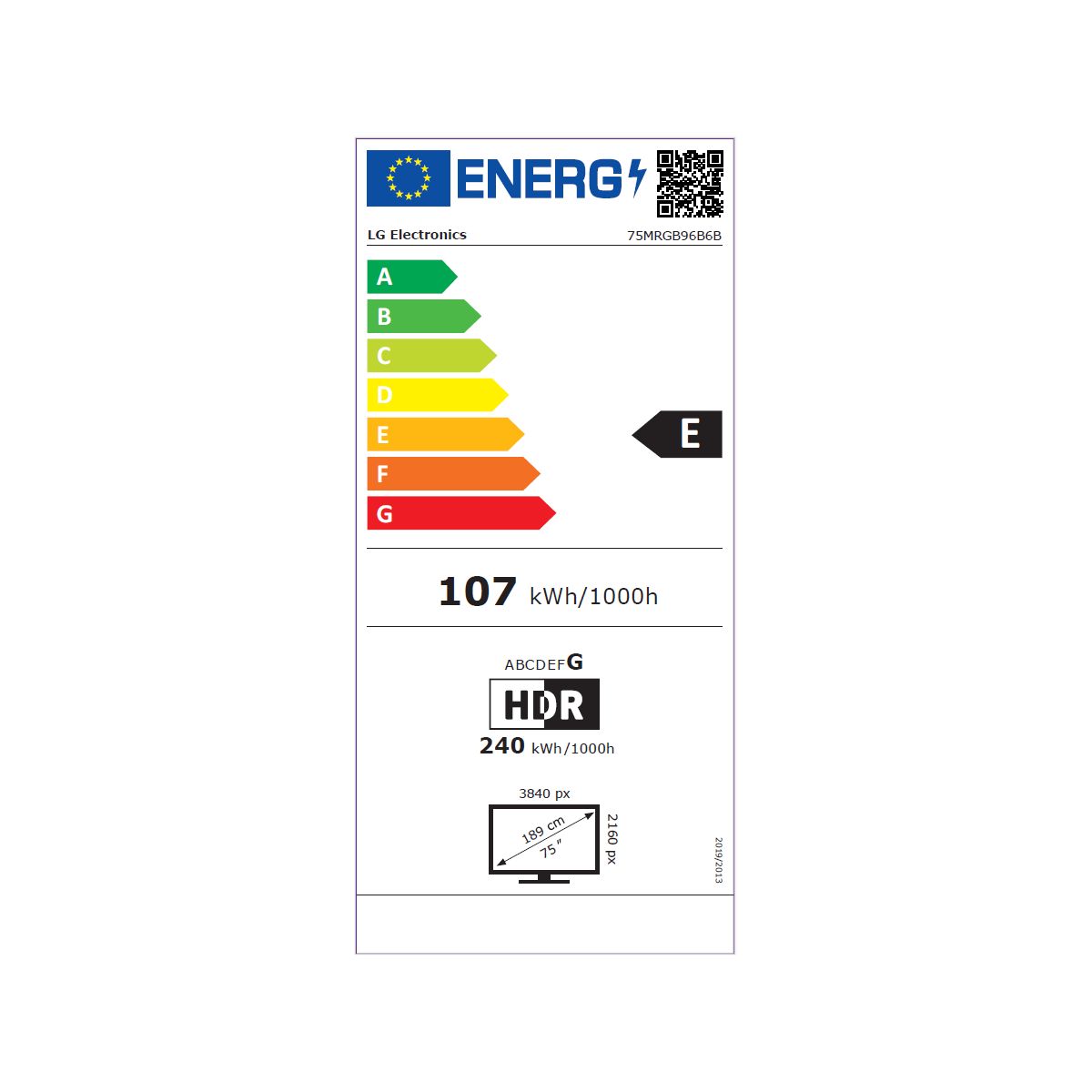 TV RGB 75MRGB96B6 75" (189 cm) 4K UHD - Expérience Cinéma & Gaming, 120Hz, Smart TV couleur unique, LG