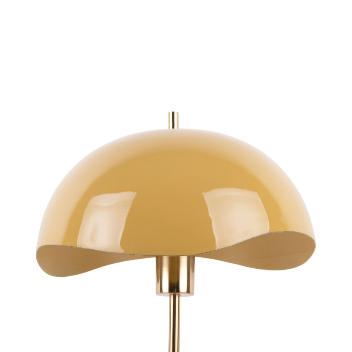 Lampe à poser en métal et marbre- WAVED DOME jaune moutarde, LEITMOTIV