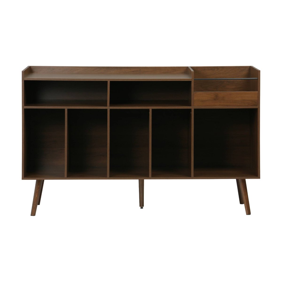 Meuble vinyle XL vintage décor bois foncé 130cm NEPAL bois foncé, SWEEEK