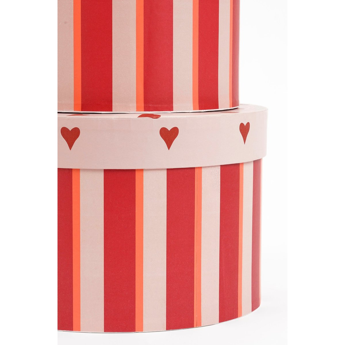 Lot de 3 boîtes de rangement imprimées de cœurs ZOVEY rouge, MICA DECORATIONS
