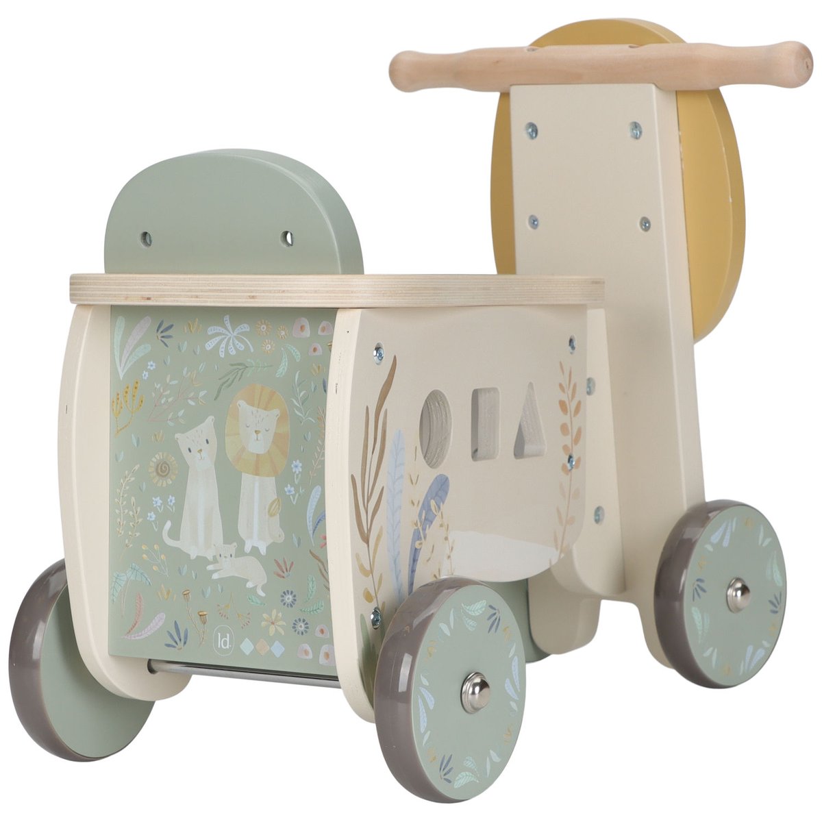 Porteur vert, multicolore, bois, LITTLE DUTCH